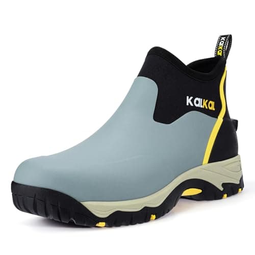 Kalkal Men's Rubber Boots, Waterproof Ankle Rain Boots, Insulated Working Booties with Comfortable Sports Sole, Outdoor Mud Boots for Yard Chore (Mineral Blue,Size11) - Image 1