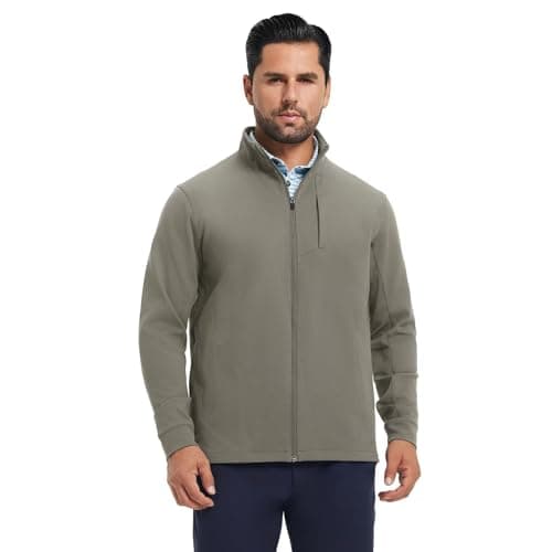 MAELREG Mens Jacket with Zipper Pockets Casual Stylish Lightweight Softshell Jacket Men for Golf Work Windbreaker - Thumbnail 2