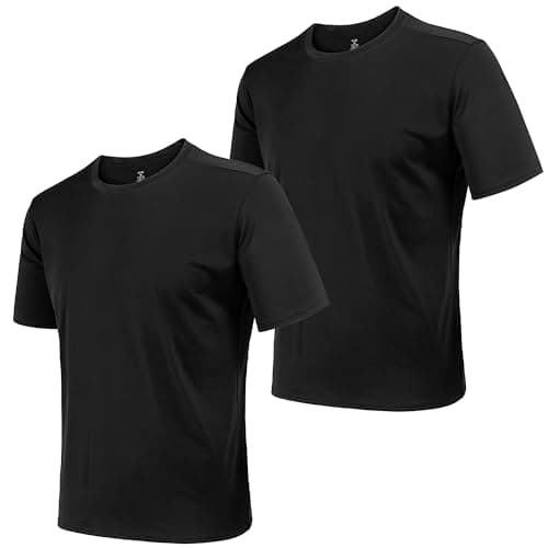 AJGAI 2&5 Pack Men's Sports T Shirts,Crew Neck Breathable Quick-Dry Short Sleeve, Lightweight Tee for Athletic Running