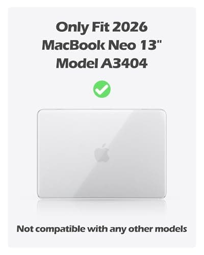 ProCase Clear Case for MacBook Neo 13 Inch 2026 Model A3404, Ultra-Thin Hard Shell Protective Laptop Cover with Keyboard Cover & 50 Coffee Stickers - Thumbnail 2
