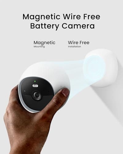 youkey Magnetic Indoor Security Camera Wireless, 2K Battery Powered Camera, No Subscription, Built-in 8GB Storage, Wire-Free for Renters, Compatible with Alexa & Google, Pet/Baby Monitor(S320) - Thumbnail 2