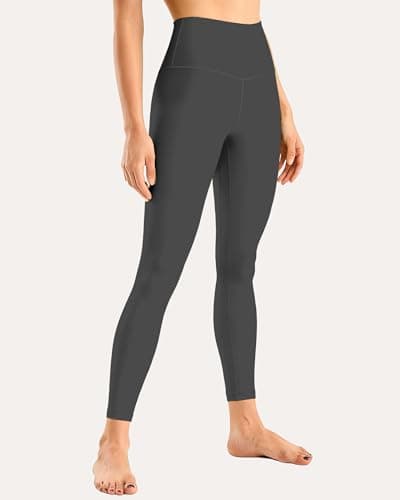 Buttery Soft Second-Skin High Waisted 7/8 Leggings for Women Dark Shadow - Thumbnail 4