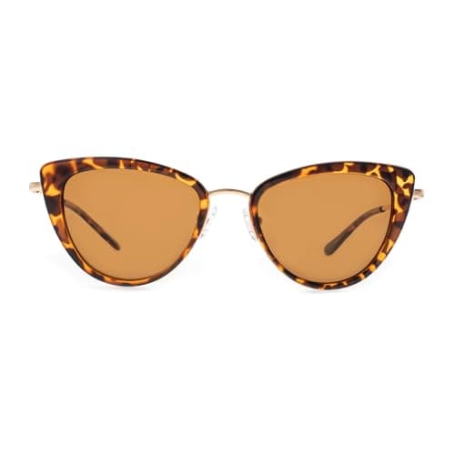 FAA'N Retro Big Frame Cat Eye Polarized Sunglasses Women with Spring Hinge(Tortoise) - Image 1