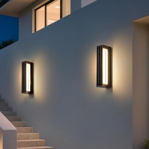 PAKEDANDUN Solar Exterior Lighting Fixtures, 20.5" Waterproof Front Porch Light, 3000K LED Outdoor Sconce Lights, Modern Outdoor Wall Sconces, Extra Large Wall Lantern for House Garage Doorway Patio - Thumbnail 6