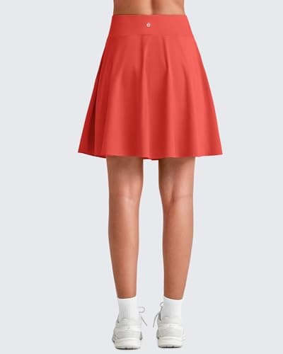 G4Free Skirts for Women Trendy Summer Athletic Sports Skorts with Shorts Ladies Soft Light Tennis Casual Pleated Skirt Inner Pockets(Rust Orange,XXL) - Thumbnail 5