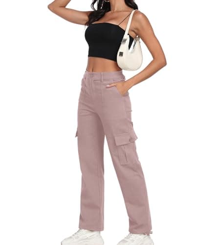 Plus Sized Y2K Wide Leg Cargo Pants for Women High-Waist Hiking Trousers with Drawstring Casual Baggy Pants 2025 - Thumbnail 2