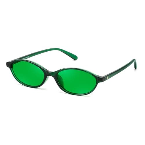 FEISEDY Retro Oval Sunglasses for Women Cat Eye 90s Lightweight Narrow Shades Trendy Sun Glasses B4196 - Image 1