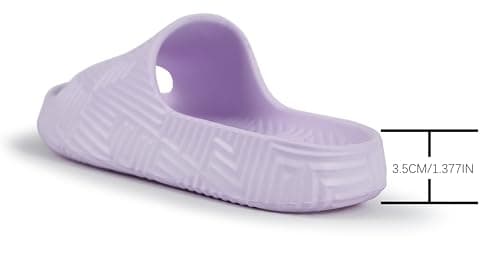 Weweya Soft Shower Shoes Men Women EVA House Slippers Unisex Beach Slides Sandals Purple Women Size 7 Men Size 5.5 - Thumbnail 6