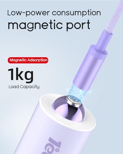 Magnetic for iPhone Charger,1°edo 20W Fast Charger Block with 6FT Cable Innovative Magnetic to Lightning Cable for iPhone 14/13/12/11/Xs Max/XR/X (Purple) - Thumbnail 6
