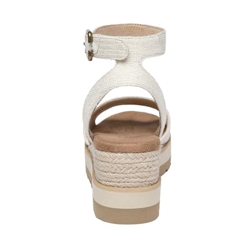 Athlfit Women's Open Toe Buckle Ankle Strap Summer Casual Espadrille Platform Wedge Sandals, Beige, Size 11, AD00442 - Thumbnail 5