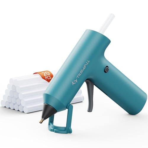 Tilswall Cordless Hot Glue Gun, Fast Preheating, Glue Gun and Sticks Set with 2Ah USB-C Rechargeable, 20 Premium Glue Sticks, High Temp Compact Size Ideal for Crafts, DIY Making, Repairs Blue - Image 1