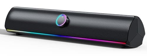 KASOHQEE Computer Speakers for Desktop PC,Computer Sound bar,2600mAh PC Soundbar,Bass Boost,HiFi Stereo Bluetooth Desktop Speakers with Touch Buttons for Laptops,Phone,Great for Gamers,Families