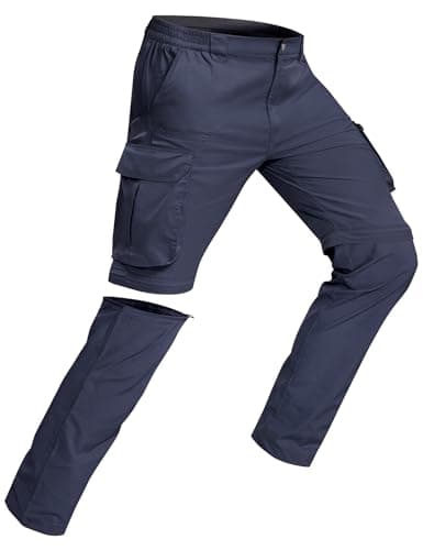 AOHIKE Hiking Pants Men Convertible - Lightweight Breathable Casual Tactical Pants for Men Outdoor Trekking, Navy Blue - Image 1