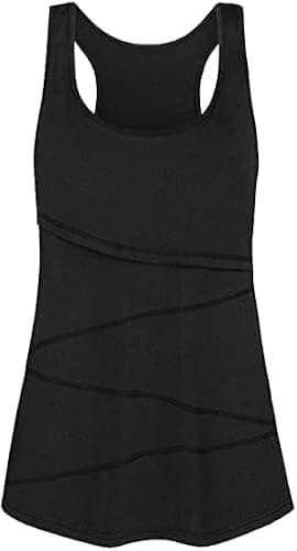 Joymom Maternity Tank Top, Breastfeeding Shirts for Women, Double Layer Nursing Tank Tops Pregnancy Tee Black Large - Thumbnail 2