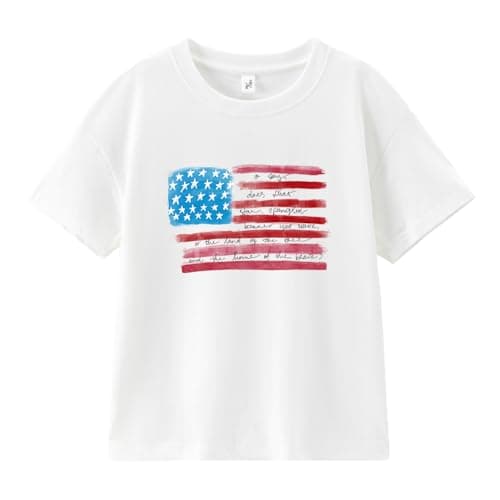 Honeypawpaw 4th of July Shirt Independence Day Shirt for Kids Boys Girls, 250 Anniversary USA Dinos Flag Happy Face Tee, 3T-8T - Image 1