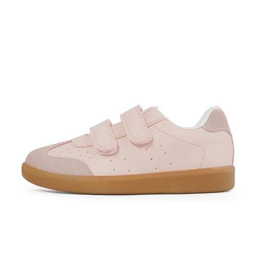 QIY Pink Girls Sneakers Toddler Kids Walking Sneakers Shoes Soft Tennis Sports Girl Shoes with Dual Hook and Loops - Thumbnail 4