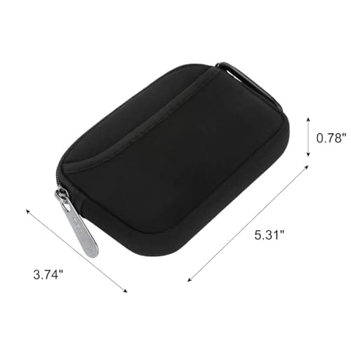 E-Tree Mini Neoprene Pouch Case for Phone Charger Airpods Cables Earphones MagSafe Power Adapter Keys Keychain Small Accessories Storage Organizer Tech Bag, Coin Purse Wallet, Zipper Pocket (Black) - Thumbnail 3