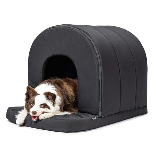 PELZIN Orthopedic Dog House - Outdoor Waterproof Dog Shelter w/Porch - Indoor Pet House w/Egg-Crate Foam - Cooling - Machine Washable - Ideal for Large Breeds & Fits 36-Inch Crate - 35"x22"