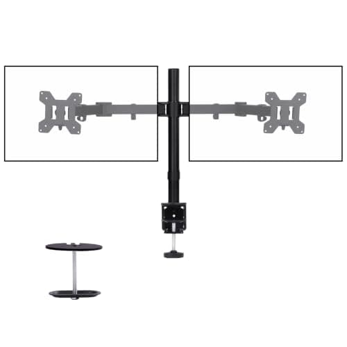 Livotica Dual Monitor Mount, Fully Adjustable Dual Monitor Stand for 13"-32" Screens, Holds up to 22lbs per Arm with C-Clamp & Grommet Base - Image 1