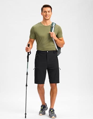 Pudolla Men's Hiking Shorts 11" Lightweight Cargo Work Shorts for Men Summer Travel Golf Casual Outdoor with 5 Pockets(Black 3X-Large) - Thumbnail 3