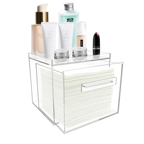 ShinyDew Disposable Facial Towel Holder, Acrylic Container Compatible with Clean Skin Club Towel XL, Clear Storage Box for Bathroom and Vanity Countertop - Image 1