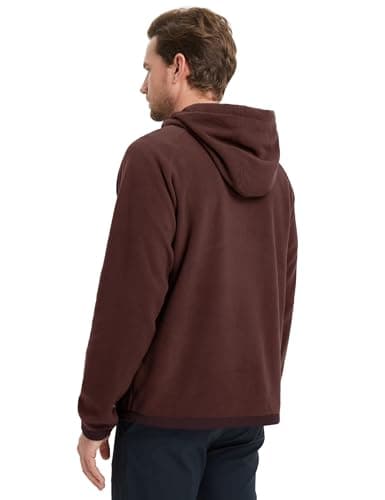 M MAELREG Mens Quarter Zip Hoodie Heavyweight Microfleece Warm Casual Hooded Golf Quarter Zip Fleece Hoodie Men Wine Red - Thumbnail 4