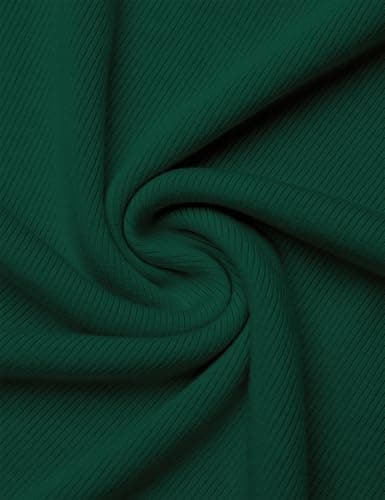 GKBK Womens Short Sleeve Tops Crew Neck Ribbed Fitted Tight Shirts Layering Top Basic Tee Tshirts Cute Summer Tops Casual Spring Clothes Outfits 2026 Trendy Dark Green - Thumbnail 4