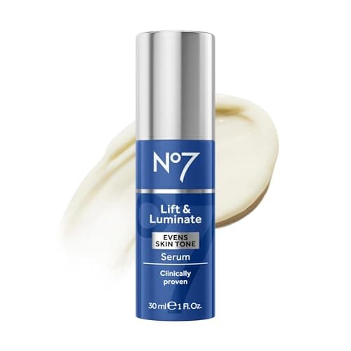 No7 Lift and Luminate Triple Action Face Serum - Anti-Wrinkle Collagen Peptide Serum - Contains Vitamin C, Brightening Emblica, Pro Retinol, Hyaluronic Acid & Hibiscus for Skin Firming (1 fl oz)