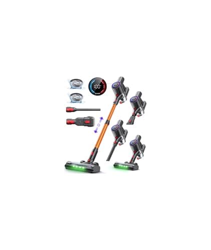 Zynet Cordless Vacuum Cleaner, 500W/45KPA/40Mins Lightweight Stick Vacuum for Home, LED Display and Green Headlights, 6-Stages Filtration, Self-Standing Vacuum for Hard Floor, Carpet - Image 1