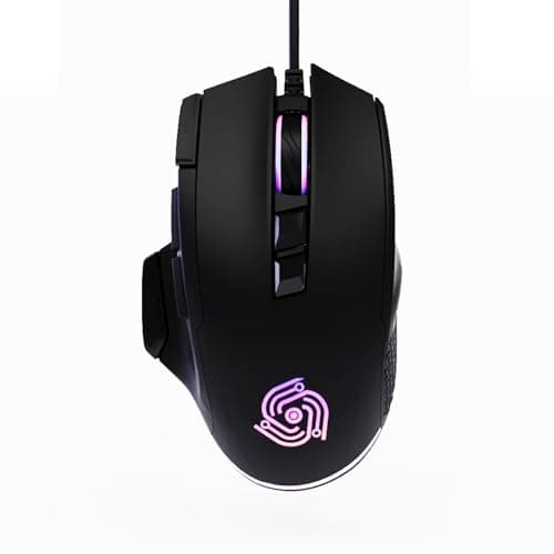 Wired Mouse for Gaming – USB Computer Mouse with 8 Programmable Buttons, 6 Adjustable DPI , Mechanical Switches, Rapid Fire & Sniper Buttons, Compatible with PC and Laptop – Black (Wicked Widow) - Image 1