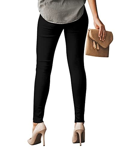 POTILI Women's High Waisted Jeans for Women Distressed Ripped Jeans Butt Lifting Skinny Stretch Denim Pants Black Size 12 - Thumbnail 2