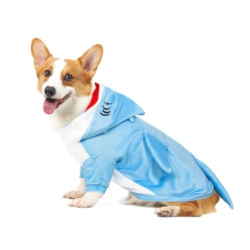 NACOCO Halloween Shark Dog Costume - Pet Christmas New Year Hoodie Warm Party Coat Outfit for Small and Medium Cat Dog Clothes(Blue Shark,XL) - Thumbnail 6
