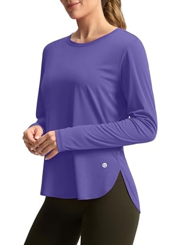 Women's Sun Shirts UPF 50+ Long Sleeve UV Protection Shirt Lightweight Quick Dry Workout Hiking Tops for Women(Vintage Purple,XS) - Image 1