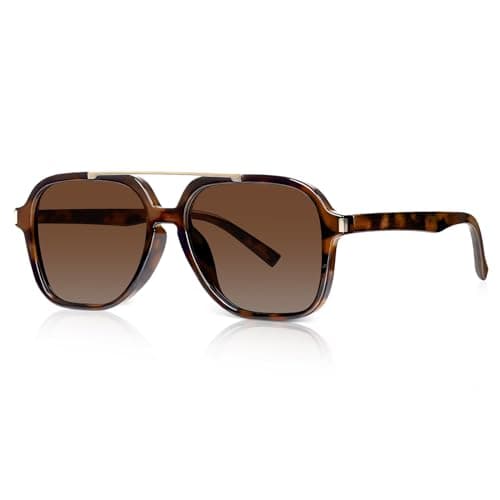 DrRelax Oversized Retro Aviator Sunglasses Womens Square Vintage 70s 90s Shades - Image 1