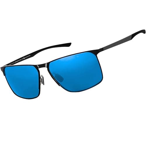 SIPLION Polarized Sunglasses for Men for Driving, UV Protection Carbon Fiber Frame Lightweight 2.0 Lenses for Fishing 8222 Blue - Image 1