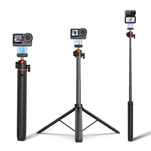 Tripod for DJI Osmo Nano/Osmo Action 6, 55” Magnetic Quick Release Selfie Stick Extension Rod Table Desk Portable Handle Grip Stand with Cold Shoe for DJI Osmo Nano/Action 6 Accessories