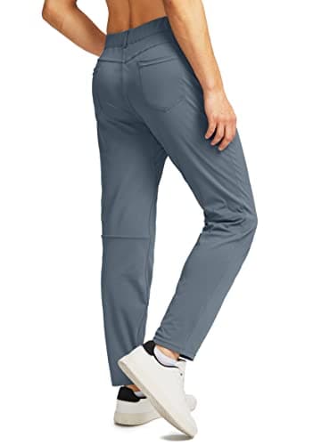 G Gradual Men's Stretch Golf Pants with 6 Pockets Slim Fit Dress Pants for Men Travel Casual Work (Dusty Blue, S) - Thumbnail 4