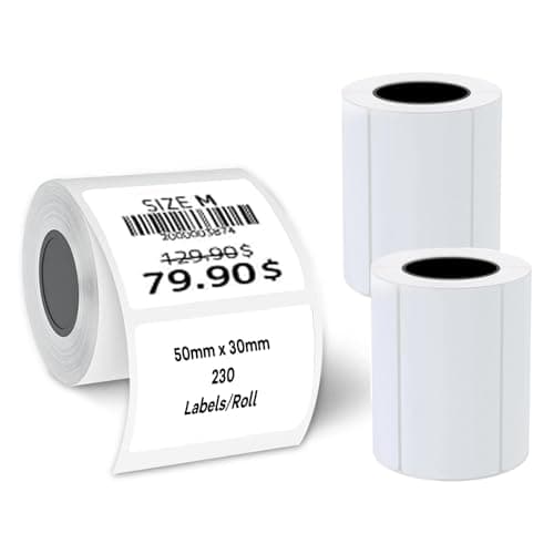 3 Rolls Label Tapes for NDYIN N20 Label Maker,1.97"x1.18"(50x30mm), 230 Labels/Roll for Address, Mailing, Logo, Business, Name Tag - Image 1