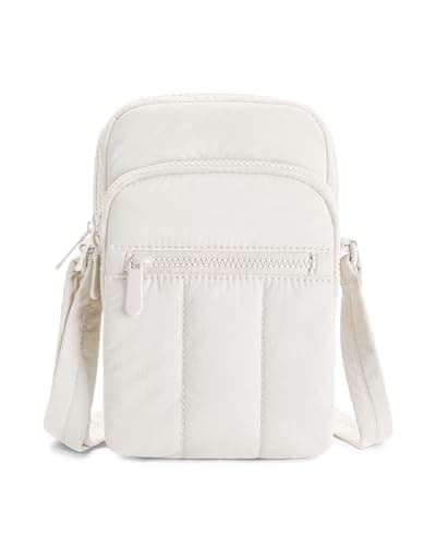 Gitus Mini Crossbody Bags for Women Puffer Cross Body Purses Small Travel Cell Phone Bag with RFID Blocking Card Slots Gifts for Women Mother Mum (Ivory) - Image 1