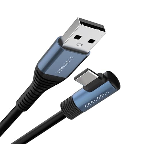 COOLSELL Short USB A to USB C Cable Right Angle 12 Inch 3 Pack, Soft Silicone 60W Fast Charging Cord Type-C compatible with iPhone 17/16 Samsung Galaxy S23 Google Pixel, iPad for Power Bank/Car/Travel