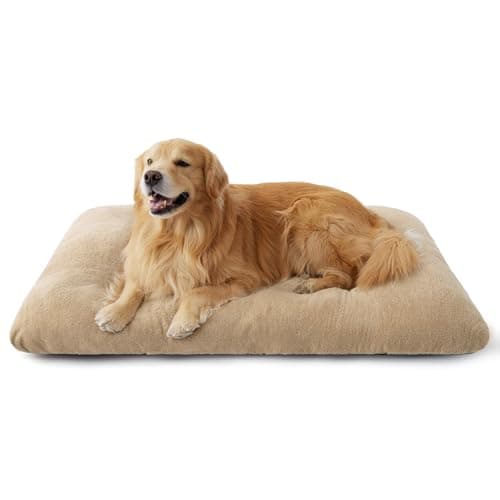 Bedsure Washable XXL Dog Bed for Crate, Giant Comfort Fluffy Plush Pet Pillow Bed Kennel Pad with Non-Slip Bottom, Machine Washable Pet Sleeping Mat for Jumbo, 47"x29", Brown - Image 1