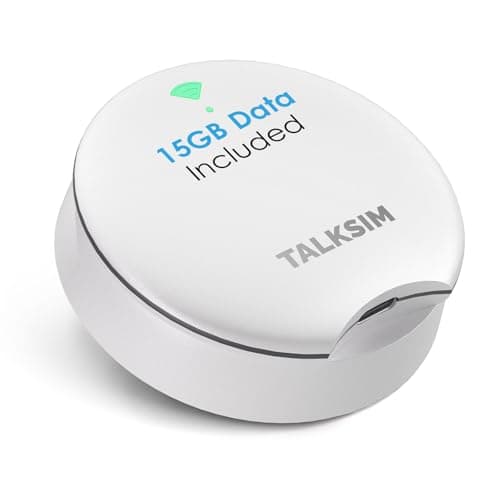 TALKSIM UFO Mobile Hotspot with 15GB Data, Portable Pocket WiFi 6 & 4G LTE Hotspot MiFi Device, Support AT&T, T-Mobile, Verizon |10 Connected Devices, USA Coverage, No Contract (White, 15GB) - Image 1