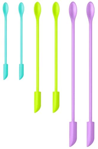 Silicone Spatula Set (6Pcs) - Mini Scraper Tool for Beauty & Food - Reach Every Last Drop, Multi-Size Spatulas for Makeup Jars, Lotion Bottles & Kitchen Containers​ (Color #4)