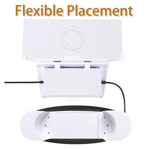 HGX for Starlink Gen 3 Router with Power Supply Mounting Kit & Cable Caddy, 3 in 1, Wall Holder for Starlink Standard V3 Mesh Router and Power Supply (White) - Thumbnail 2