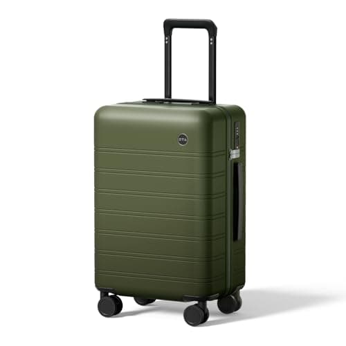 DTA Nova Lightweight PC Hard Shell Suitcase, 20-inch International Carry On Luggage Airline Approved with TSA Lock, 360 Silent Spinner Wheels- Ideal for Travel Suitcase (Green, Carry-on 20-Inch) - Image 1