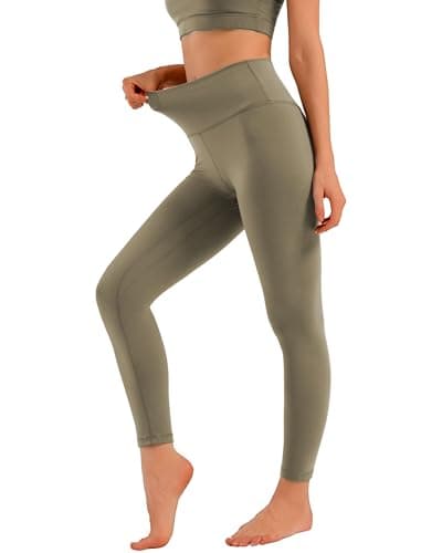 MXYMXY Buttery Soft High Waist Workout Leggings for Women 25" Taupe Size S