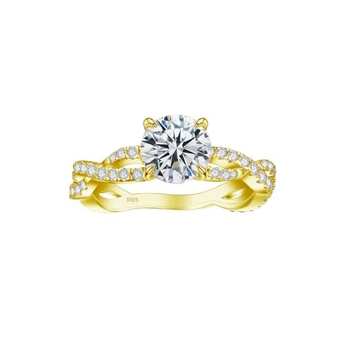 1CT Moissanite Solitaire Engagement Ring for Women Promise Ring Gold 9.5