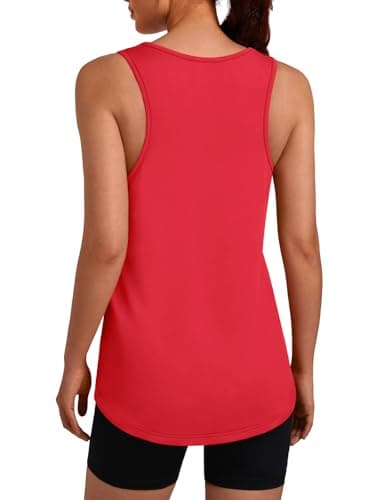 3rd hill Women's Workout Tank Tops Racerback Quick Dry Sleeveless Shirt for Yoga Running Gym Loose Fit Athletic Tanks Red S