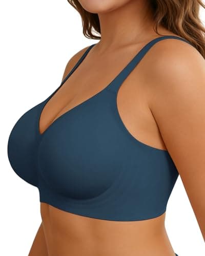 As Fairy Cloud Support Wireless Bra No Wire Seamless Bras for Women All Day Comfort Bralettes with Soft Lift Peacock Green 42C - Image 1