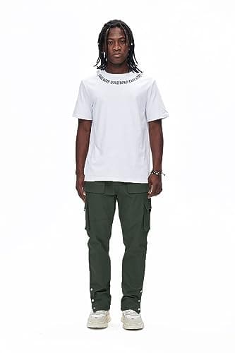 GINGTTO Mens Hiking Cargo Pants Slim Fit Stretch Fashion Tapered Casual Cargo Pants for Men with Multi-Pockets Army Green 36 - Thumbnail 2